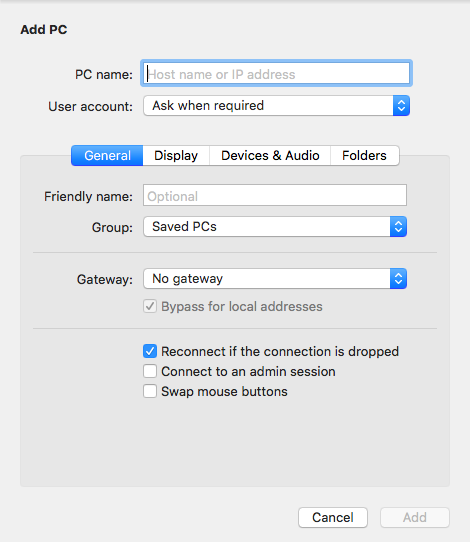 microsoft remote destkop on mac do not ask again for this connection